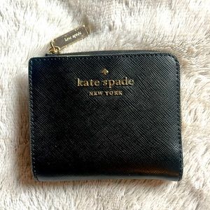 Black & Gold Kate Spade Zip Wallet